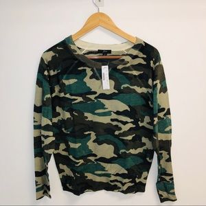 J. Crew camo sweater NWT size S.